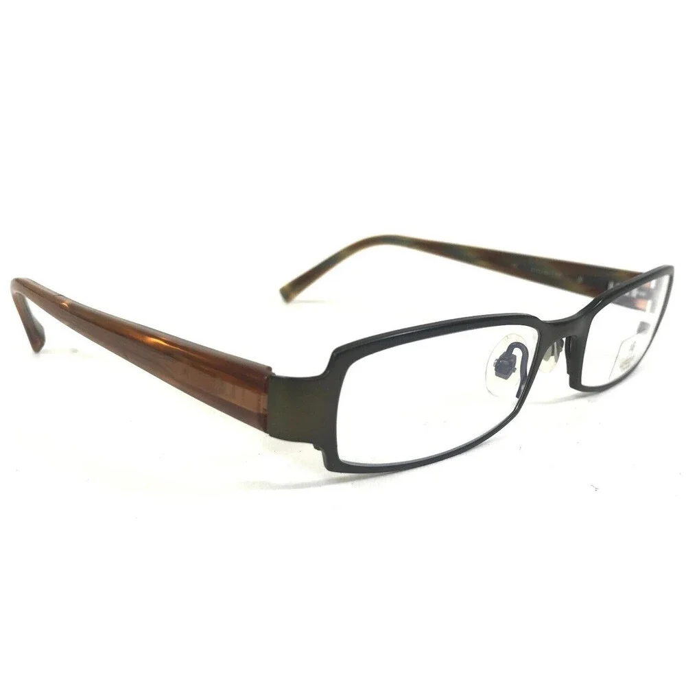 Waza Eyeglasses Frames WA 2147 KHA Brown Rectangular Full Rim Titanium 51-18-135